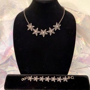 J Crew crystal necklace and bracelet